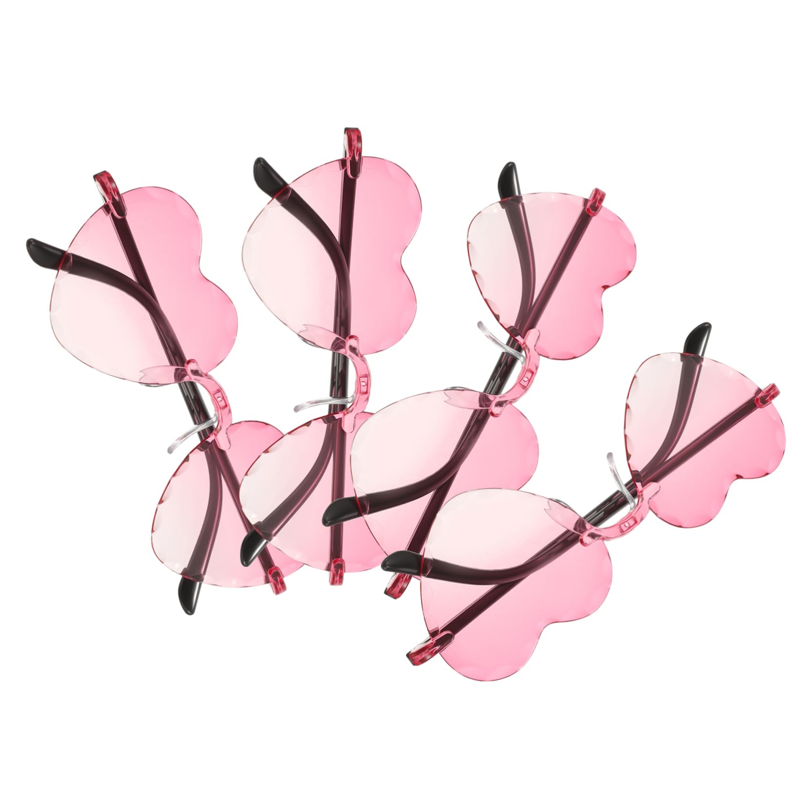 TOVINANNA Lightweight Heart Sunglasses 4pcs Party Glasses Decor Heart Shape for Women's and Men's Costumes