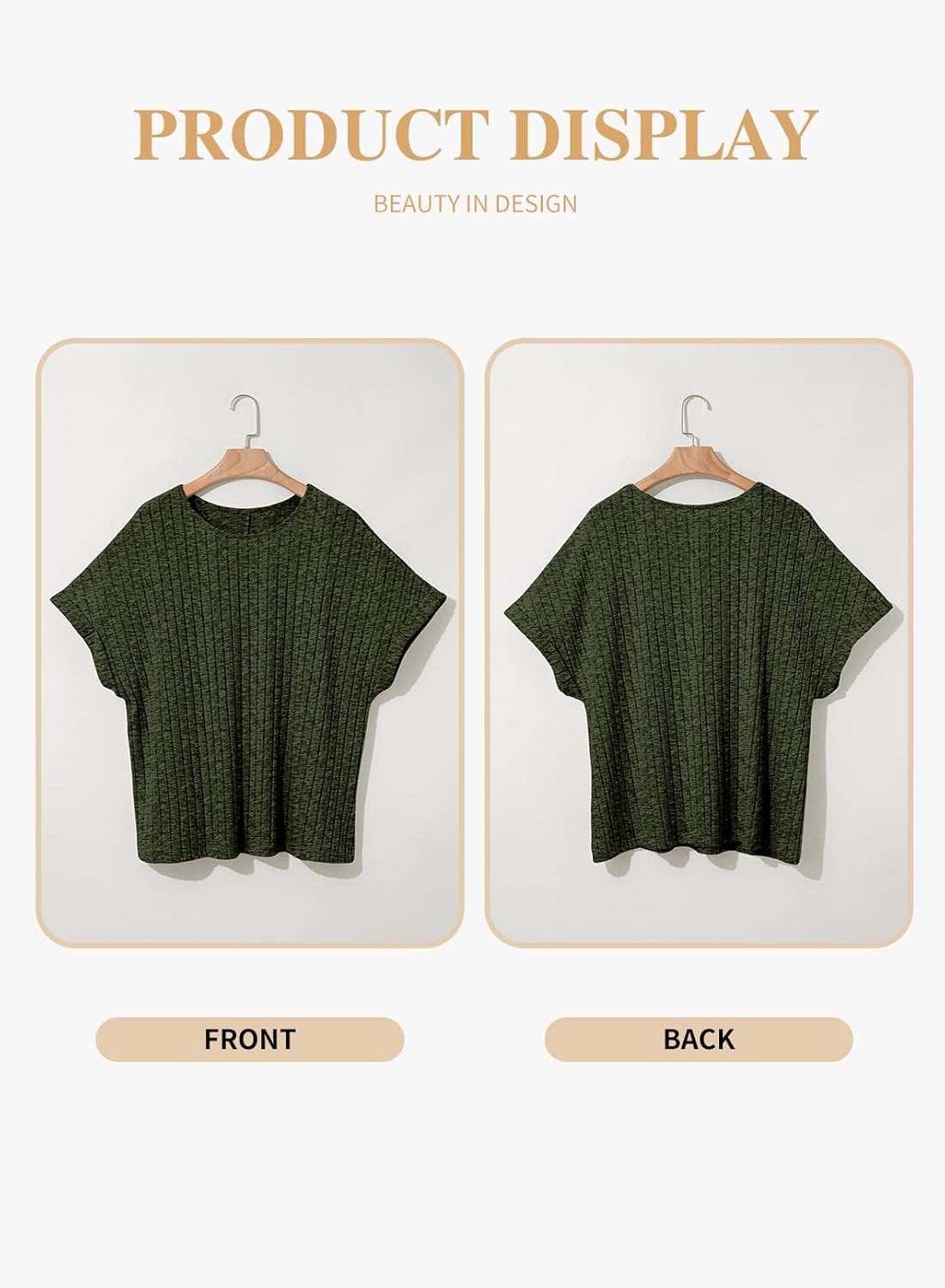 Eytino Plus Size Tops for Women Summer Casual Crewneck Short Sleeve Ribbed Knit T-Shirts Blouses(1X-5X) - Image 4