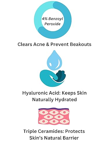 Miniatura 5 de Lavado espumoso cremoso para el acné  4% de peróxido de benzoilo  ácido hialurónico  Ceramidas  Cuidado de la piel del acné  Tratamiento diario