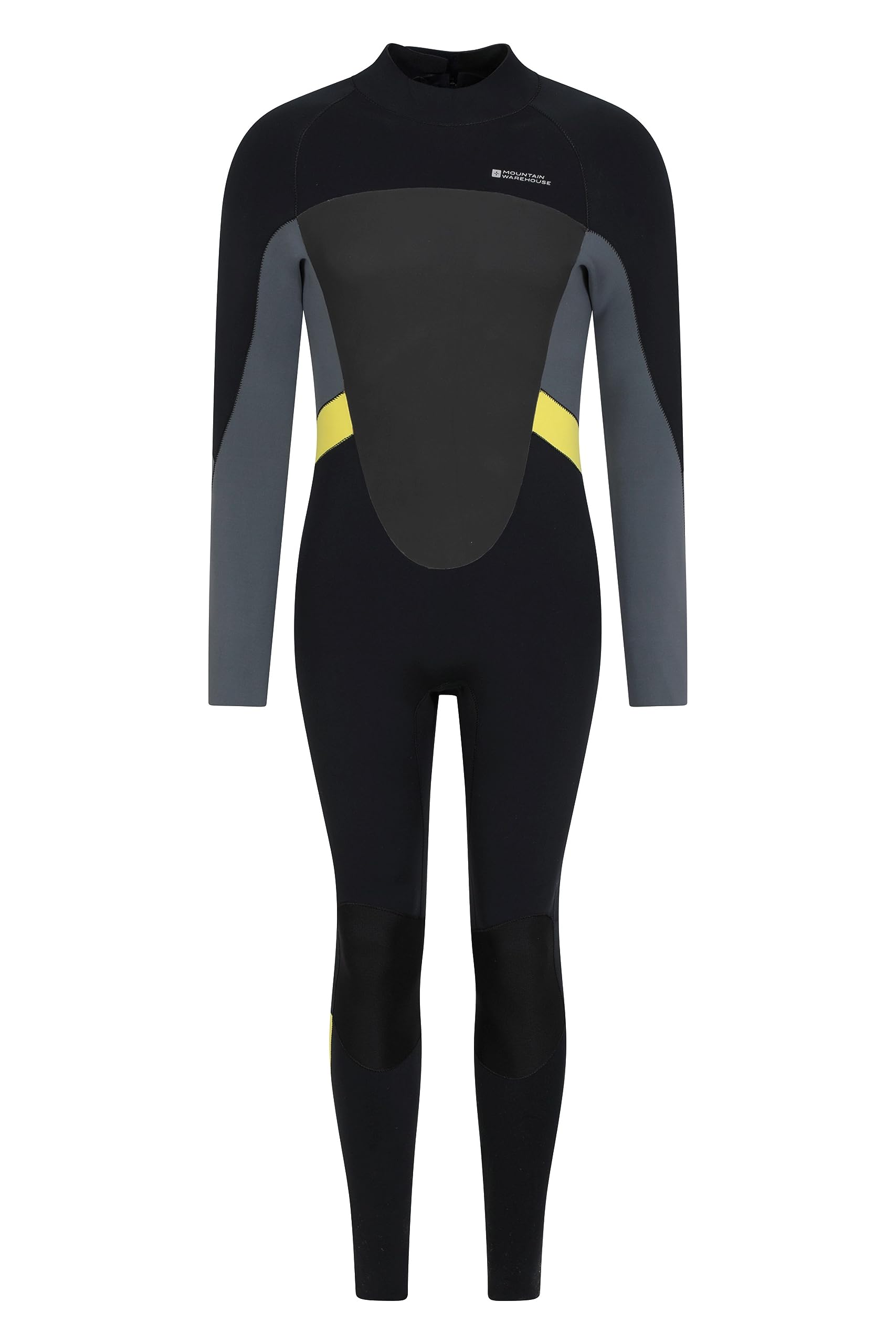 Mountain Warehouse Dwarka 4.2mm Mens Full Wetsuit - Flat Seams, Neoprene UV Protect Max, Easy Glide Zip - For Beach, Swimming, Pool, Diving & Water Sports Black M - L
