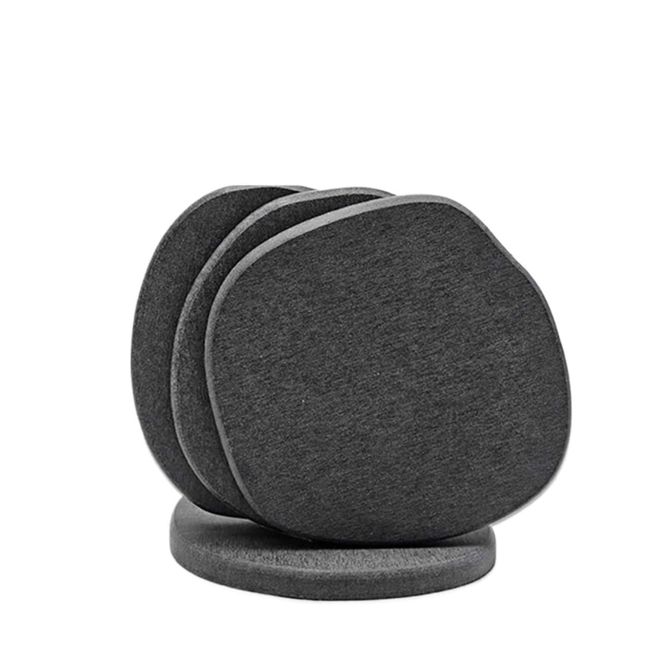 Coaster 4/6Pack Diatomaceous Earth Coasters Set Stone Design Cool Absorbent Quick Dry Coffee Coaster(4PCS Grey)