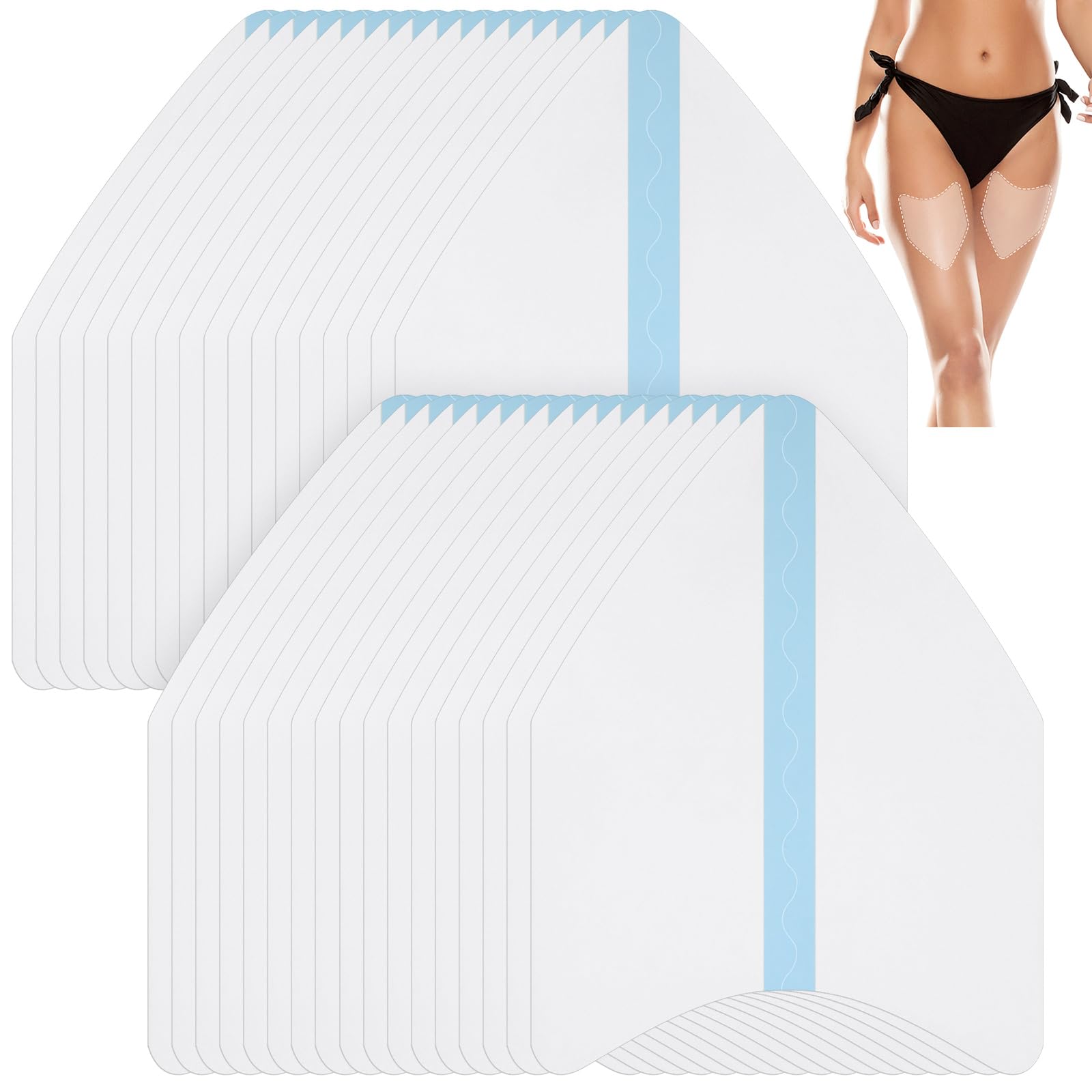 Timgle 50 Pcs Thigh Lift Tape Patch for Legs 6x8 inch Cellulite Invisible Waterproof Adhesive Body Tape for Women Inner Thighs Skin Lifting