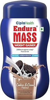 Endura Mass Weight Gainer Powder 550G Cookies & Cream | Unique Blend Of 3 Sources Of Protein, Carbs, Vitamins & Essential Price In India