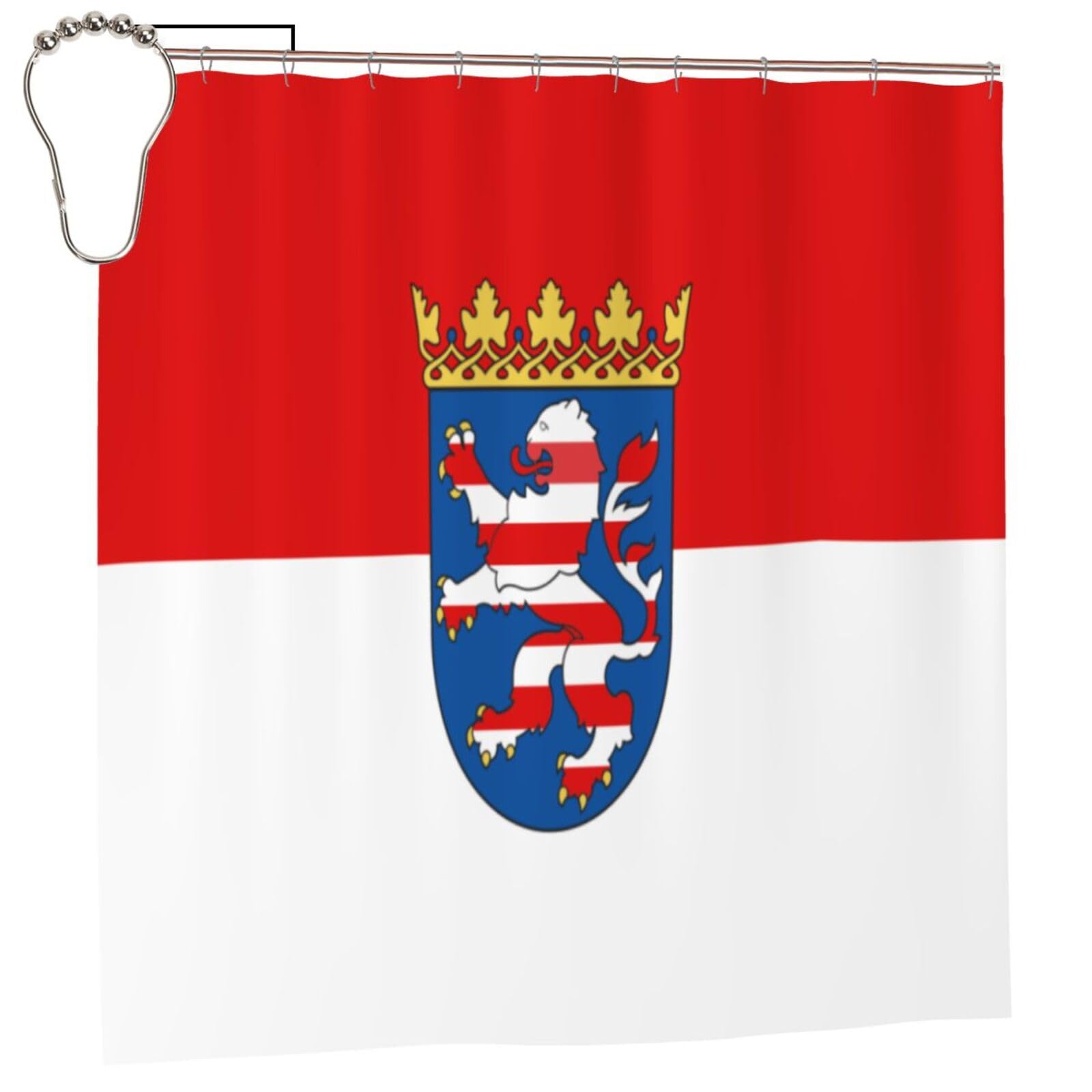 Klgrtjhk Iron Flag Of Hessen Shower Curtain 72X72in Bathroom Curtain﻿