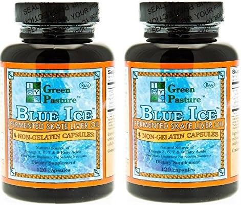 Green Pasture Blue Ice Fermented Skate Liver Oil 240 Non-Gelatin Capsule
