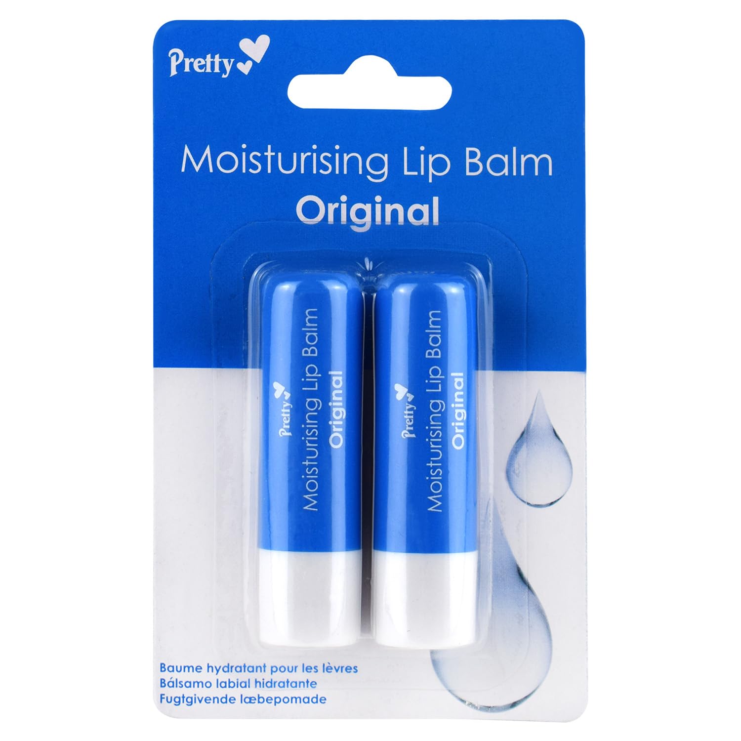 Pretty Original Moisturising Lip Balm, nourishes, hydrates and protects lips, long lasting - vegan Formula