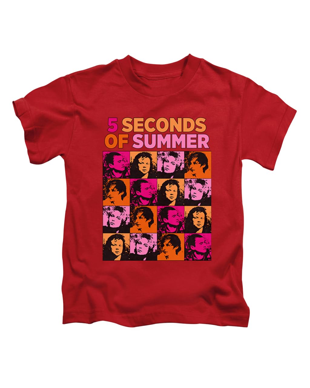 New Spirit Original Unisex Red 5 Sos, Colourful Boxes Five Seconds Of Summer Novelty Pop Iconictee T-Shirt Funny T Shirt Top