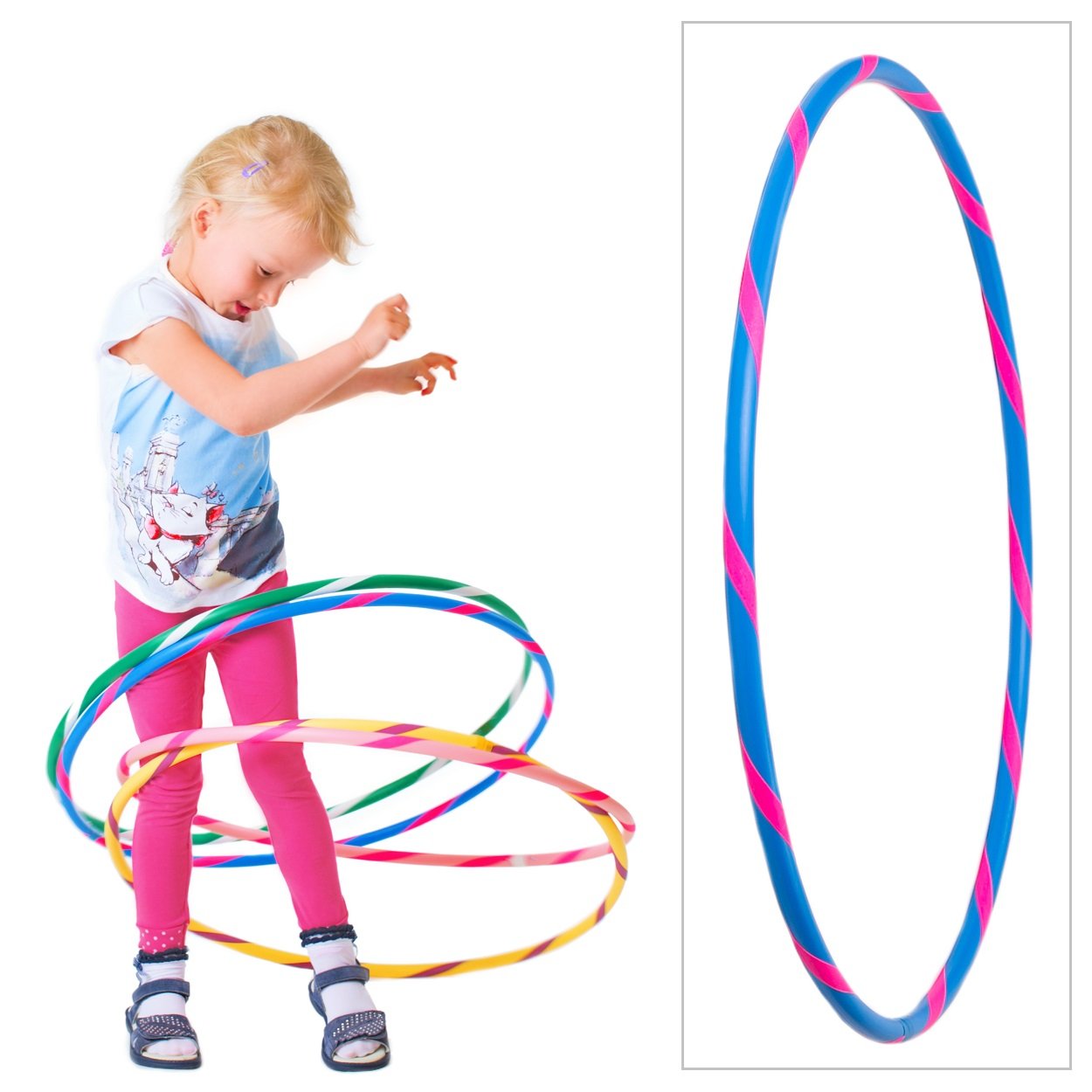 HOOPOMANIA Colorido Hula Hoop para niños [Ø60cm - Ø80cm] Hula Hoop para niños en Muchos Colores