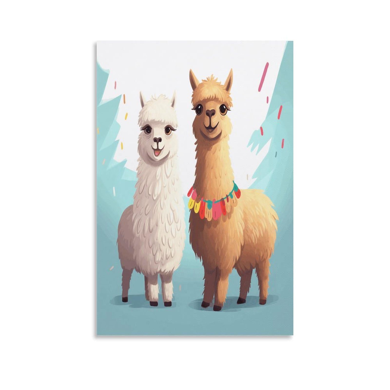 VstaDank Llama Alpaca Canvas Wall Art on Canvas Prints Artwork Exquisite Decor Artwork Hang Wall Picture Hangable Decor Painting Picture Printed Poster Art for Home Decor 12x18inch(30x45cm)