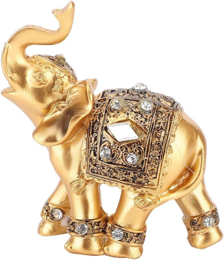 EdirFtra Lucky Feng Shui Elephant Statue, Resin Pendant Sculpture, Lucky Elephant Animal Statue, Home Office Desk Center Piece, Craft Gift Decoration