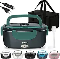 Marmita Elétrica Yonks 60W com Bolsa Térmica – Bivolt 110V/220V + Cabo Veicular 12V/24V – Marmita para Carro e Caminhão (Verde)