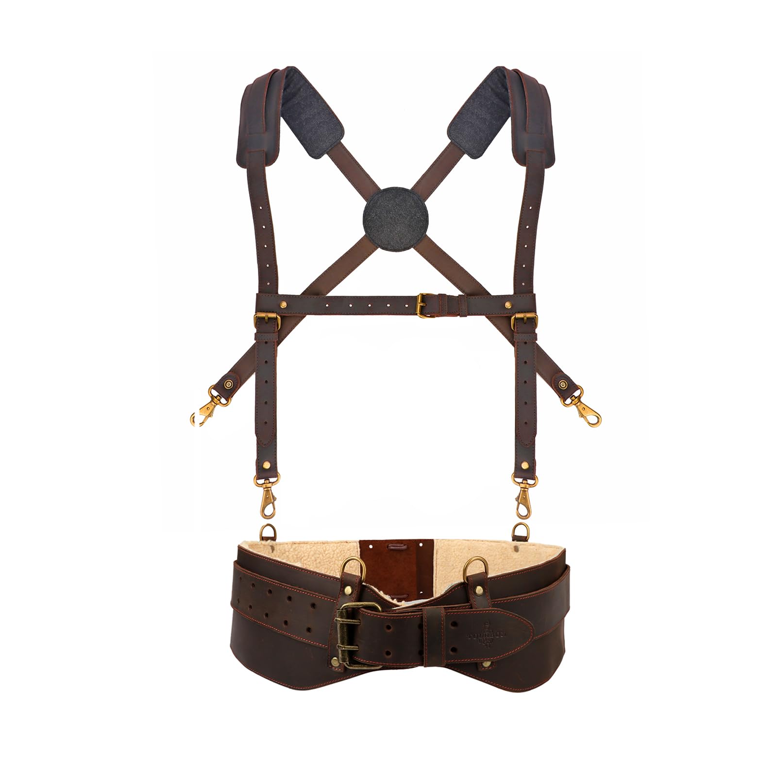 SSDH Robuster Arbeitsgürtel - Professioneller Werkzeuggürtel Für Handwerker In Rot