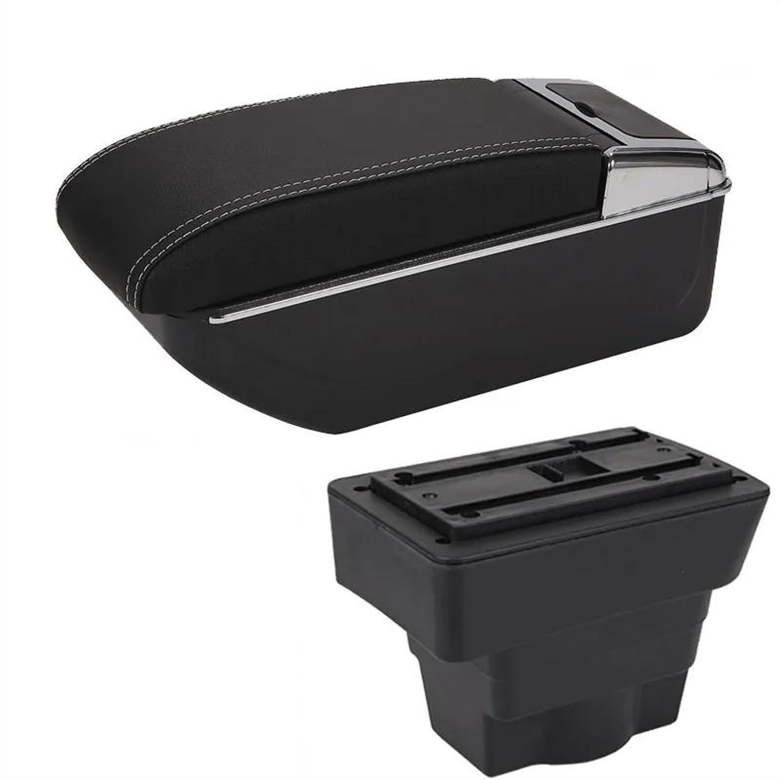 NOHEEU Car Center Console Storage Box Multifunctional Armrest Interior Accessories For Astra J 2012-2020(D3 Black white NoUSB)
