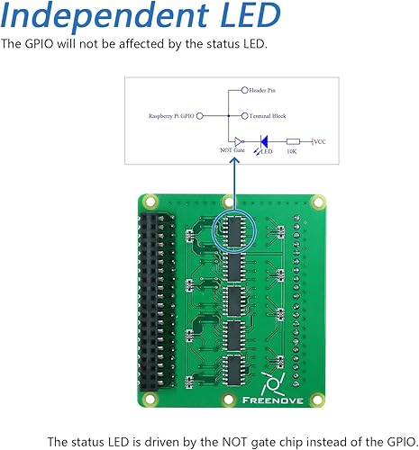 Miniatura 4 de Freenove Placa de ruptura para Raspberry Pi 5 / 4B / 3B+ / 3B / 3A+ / 2B / 1B+ / 1A+ / Zero 2 W/Zero W/Zero, protector de bloque de terminales con