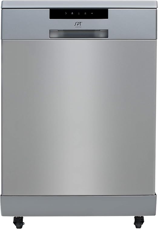 SPT SD-6513SSA 24″ Wide Portable Dishwasher with ENERGY STAR, 6 Wash Programs, 10 Place Settings and Stainless Steel Tub – Stainless