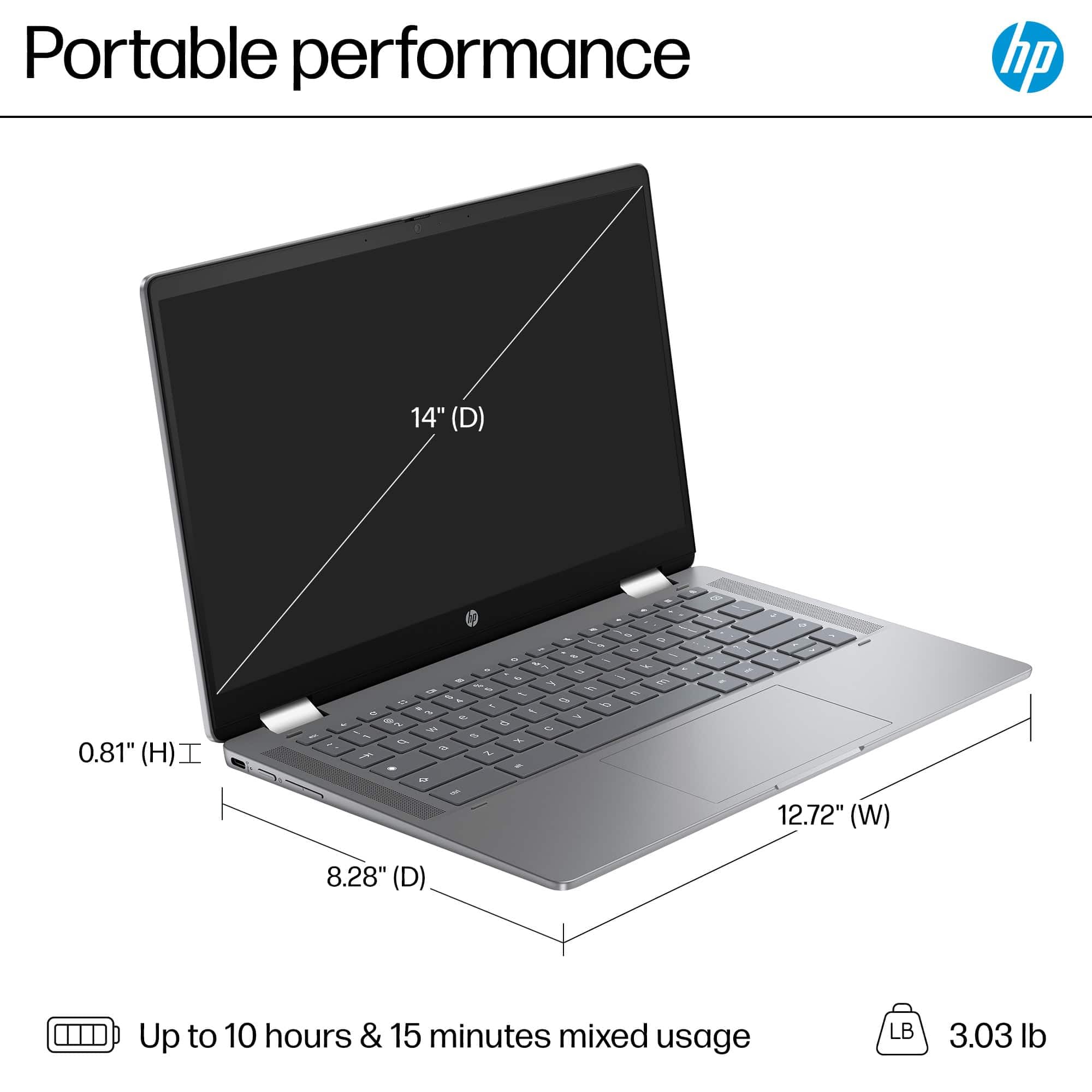 HP Chromebook Plus x360 14 2 in 1 Laptop (14