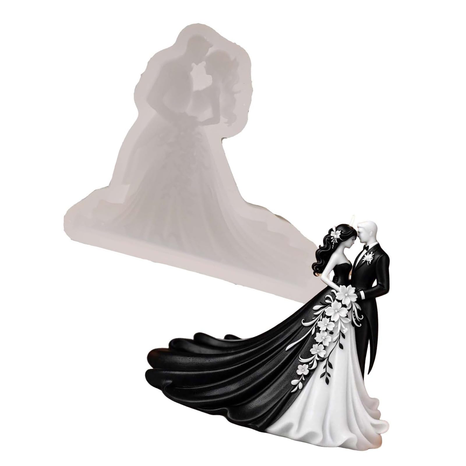 MIDOKSTUA Kiss Couple Silicone Molds for Epoxy Resin Making Soap Valentine ' s Day Wedding Elastomer Cast