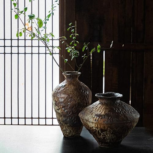 Ysncidan Stoneware Reactive Glaze Finish Rustic Ceramic Flower Vase Vintage Vases Farmhouse Decor For Living Room #TOP3