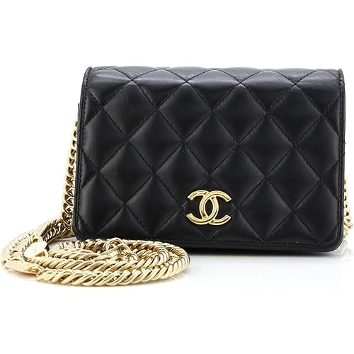 Chanel, Pre-Loved CC Enamel Full Flap Bag Quilted Lambskin Mini, Black