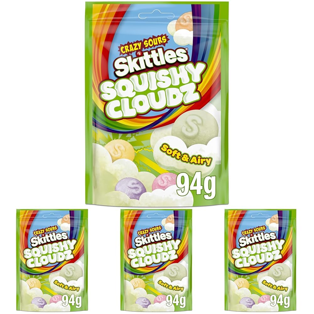 Skittles Crazy Sours Squishy Cloudz (Pack of 4)