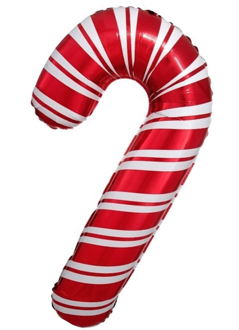 Candy Cane Small Christmas Foil Balloon, 40cm (2 pack), Red