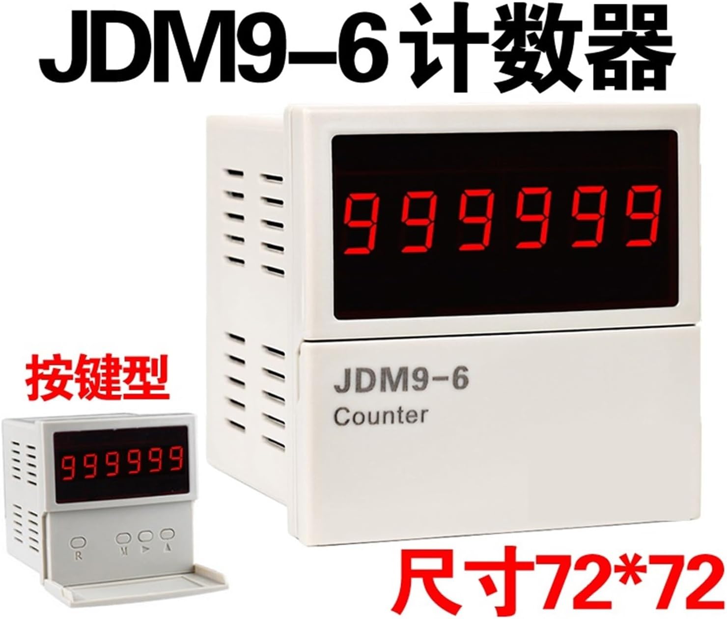 Digital Counter 6-Digit Digital Counter, JDM9-6, Push-Button Type/Intelligent Type, AC220V AC380V DC24V(DC24V)