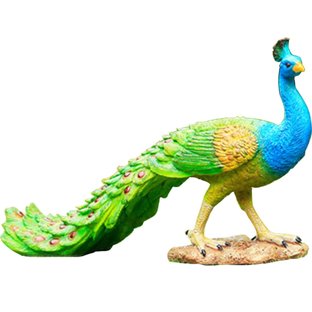 PAGOIAAR Outdoor Garden Large Statue Animal Sculpture Gift Outdoor Statues Garden Resin Animal Sculpture Courtyard Peacock Statue Outdoor Garden Landscape Lawn Decoration(Left)