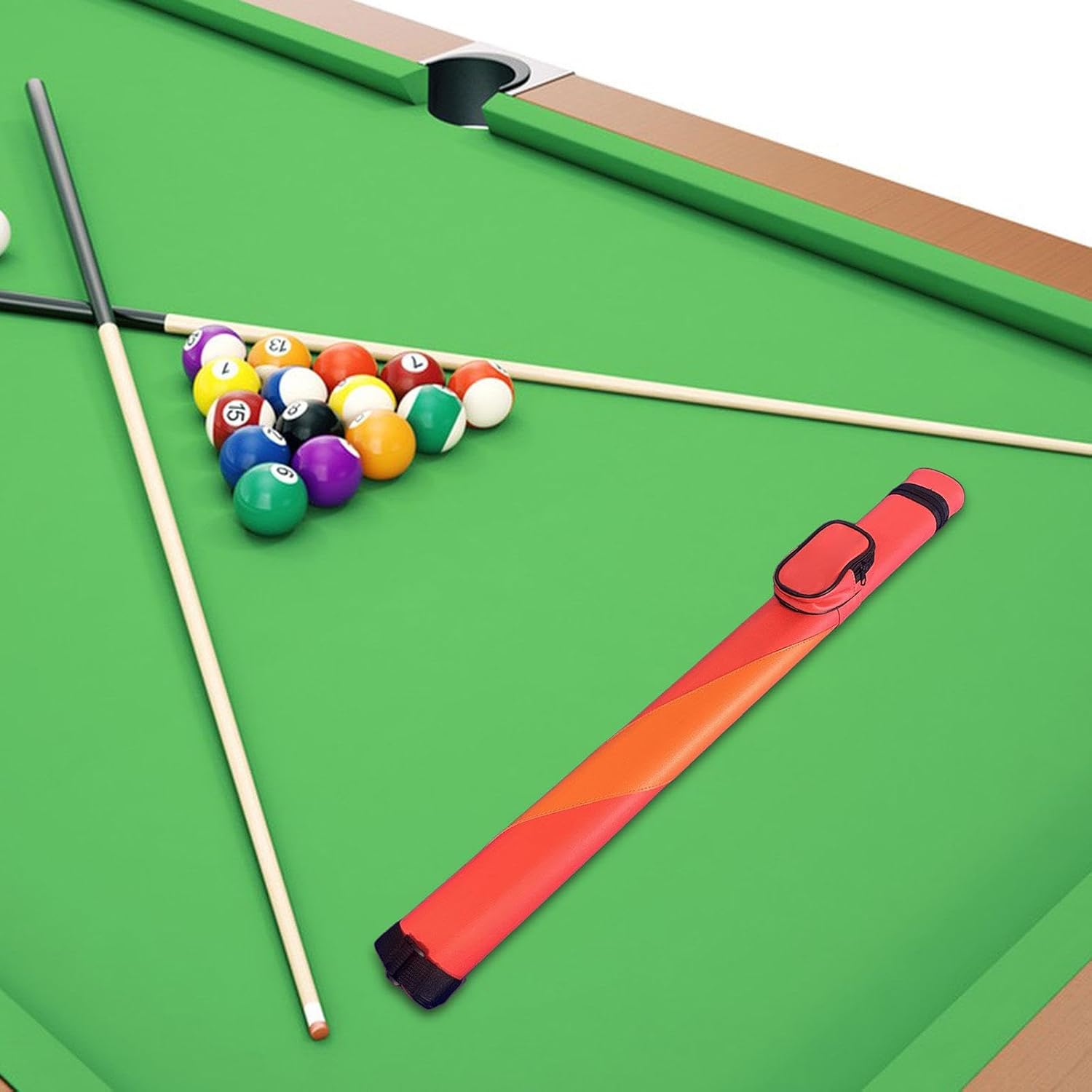 Impact Resistant Pool Cue Carrying Case, 1x1 Organizer Protector, Shockproof Box for Billiard Cues