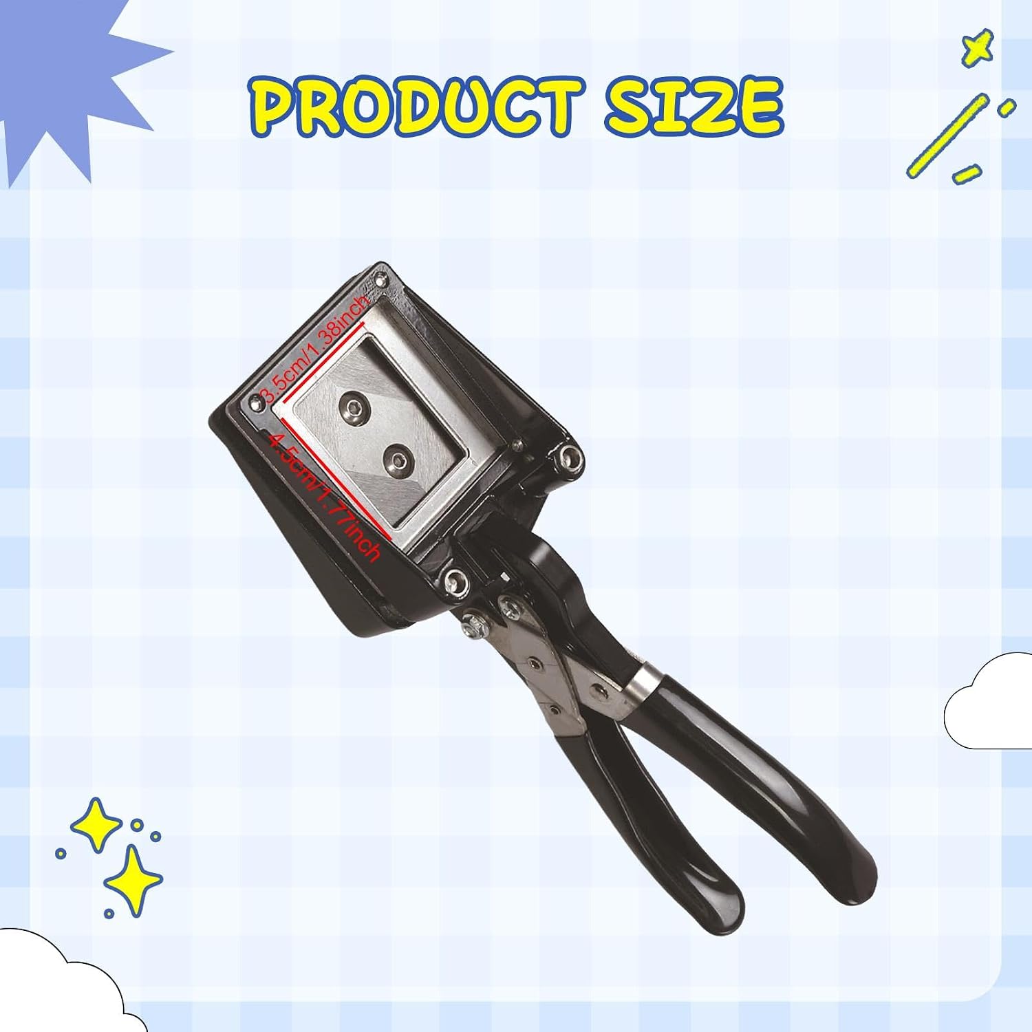 Photo Cut Manual Cut Punch Multipurpose Manual Picture Trimmer ID Die Punch for Business Cards School, 3.5cmx4.5cm