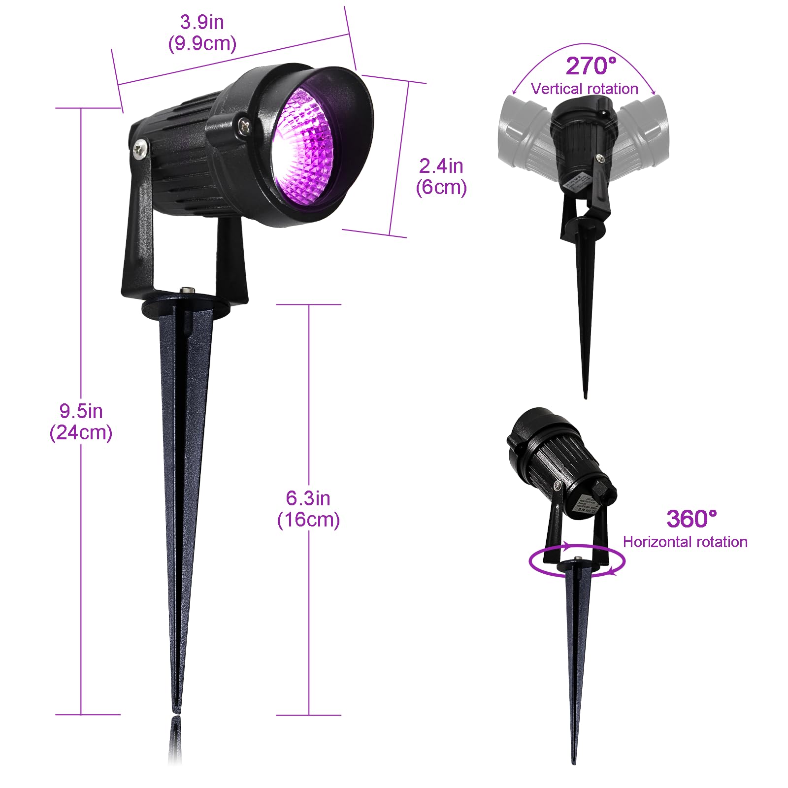 Foco de Luz UV,2 Piezas Luz Negra Ultravioleta,Lámpara UV LED IP66 Impermeable, Luz LED Ultravioleta Exterior para Halloween Navidad Fiesta Bar Discoteca DJ Fluorescente Pintura