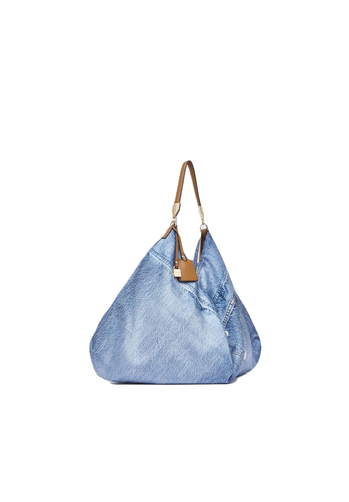 Liu Jo Borsa a Spalla Media Denim Blu, Chiusura con Cerniera, Manico Singolo, 58 x 38 x 5 cm, Poliuretano