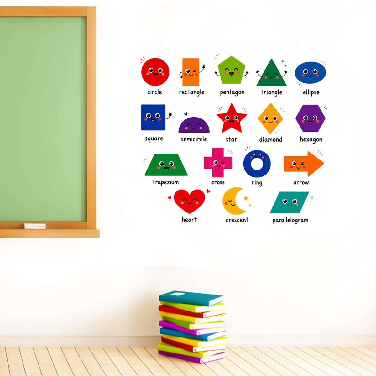 Shapes Name wall Sticker - Geometric Shapes Name Sticker - Math wall Sticker for School Kids - Nursery Classroom - Kids Room - Vinyl - self Adhesive-image-27