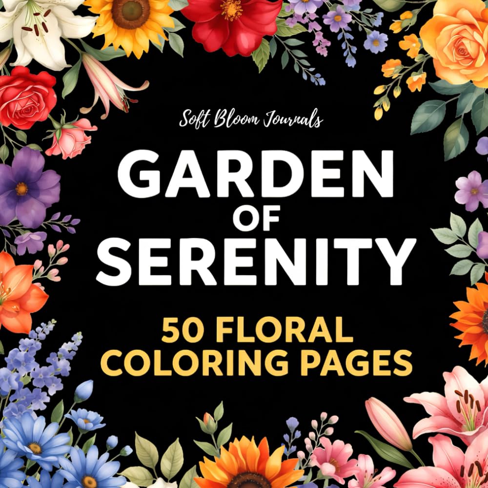 Garden of Serenity: 50 Floral Coloring Pages