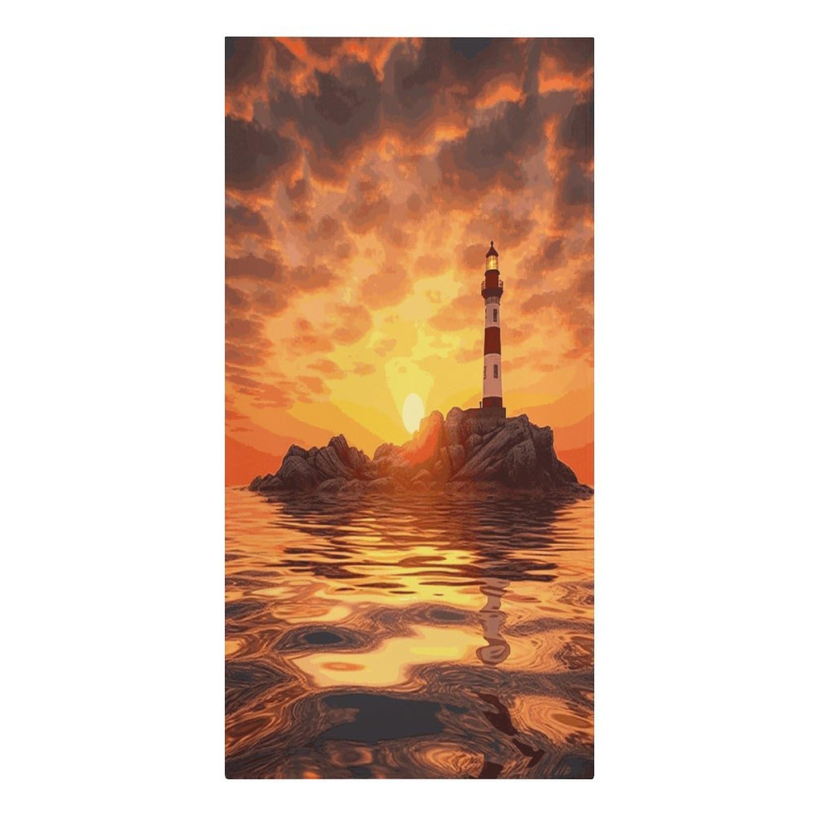 Adfgyerh Women's Style Sea Lighthouse In Sunset Microfiber Sand Free Towels Large Quick-Dry. Beach Towel For Swimming Pool Camping Beach .Beach Accessories， They Are Essential Accessories For Adults, And Men, Vacatio