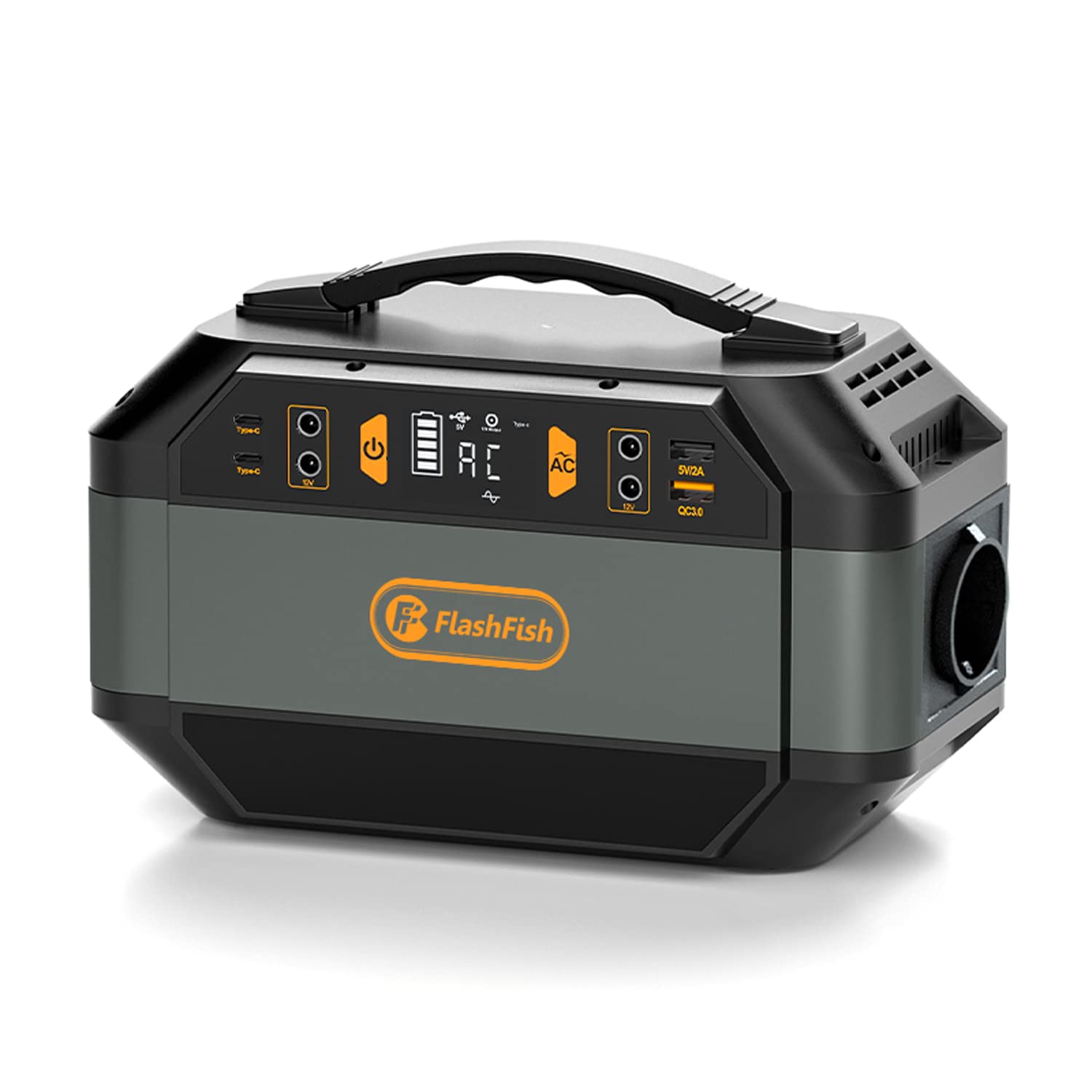 FlashFish - Estación de energía portátil (330 W (punta de 600 W), 288,6 Wh/78000 mAh, onda sinusoidal pura de 230 V, 9 salidas, generador de energía para camping, autocaravana y como generador de