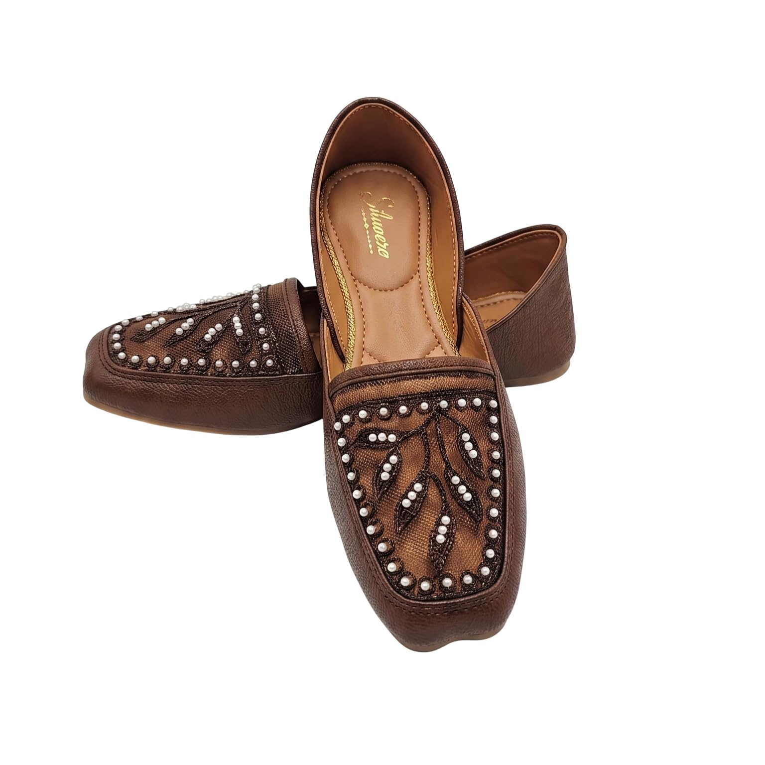 shuvera Women and Girls Beaded and Mesh Jutti | Traditional Ethnic Indian Flat Shoes for Festive Occasions and Traditional Outfits | Lightweight Slip On Ethnic Footwear-picture-45