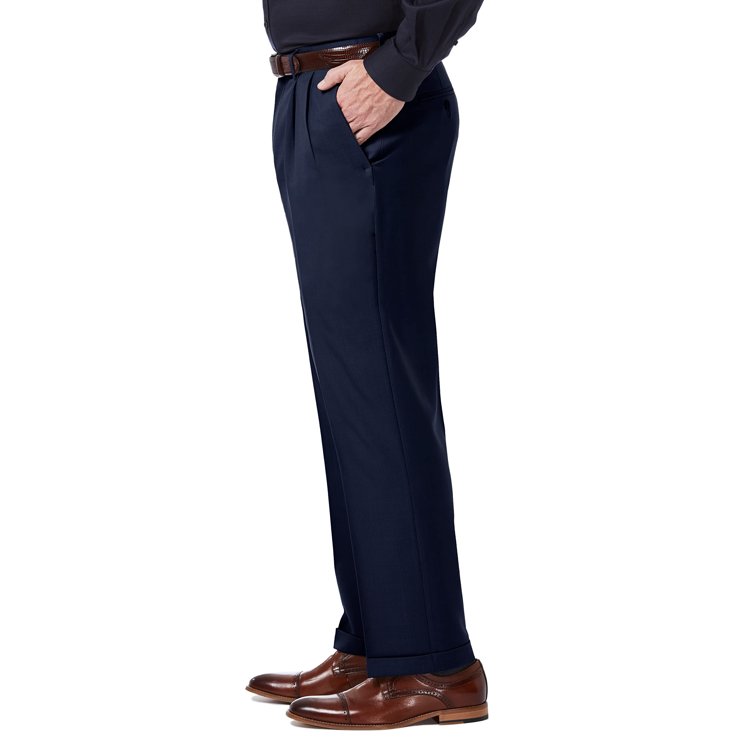 Haggar Premium Comfort Classic Fit Pleat Front Pant Reg. and Big & Tall Sizes - Pantalones de Traje Hombre