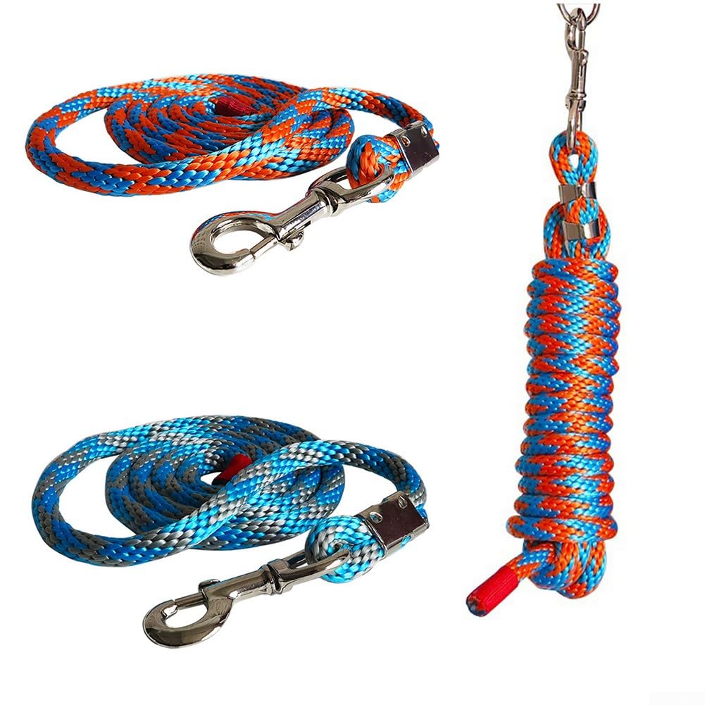 DAZZLEEX Laisse de Cheval en Nylon de 4 m avec Mousqueton pour Laisse de Cheval, Laisse de Chien, Laisse d'animaux domestiques et Plus pour Encore (Gris Bleu)