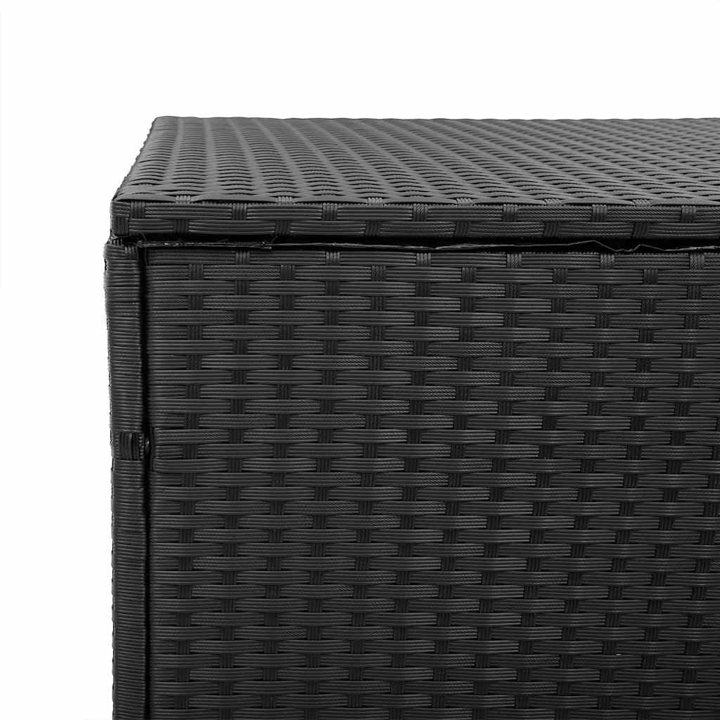 vidaXL Coffre de rangement de jardin Noir 110x50x58 cm Résine tressée