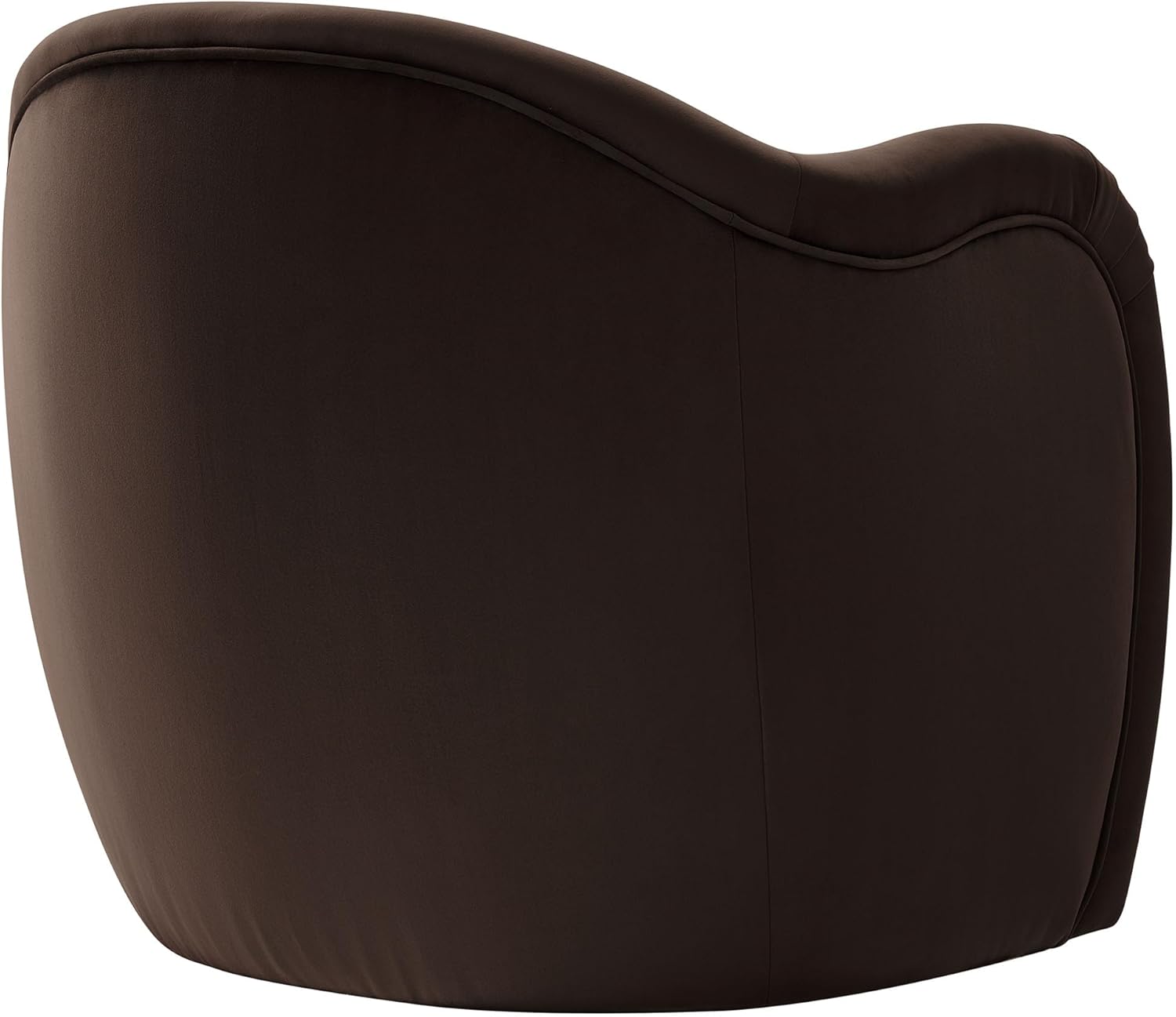 Modway Compose Barrel Chair with Performance Velvet Fabric in Chocolate Brown – Upholstered Accent Armchair with Curved Backrest – Cozy Lounge Chair for Reading – Round Comfy Single Sofa Club Chair