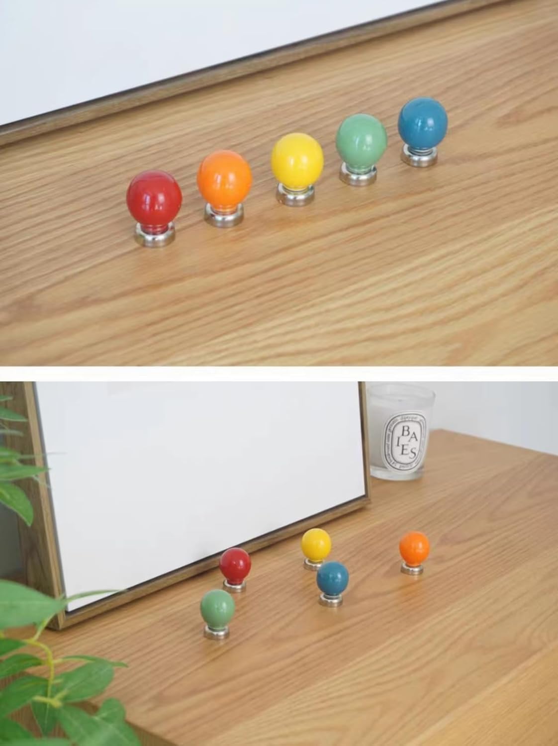 5PCS Colorful Magnetic Hooks Strong Spherical Fridge Magnet Refrigerator Magnets Glossy Whiteboard Magnets for Home Kitchen Locker Office Calendars Magnet Whiteboard Maps Ceramics Fun Decor