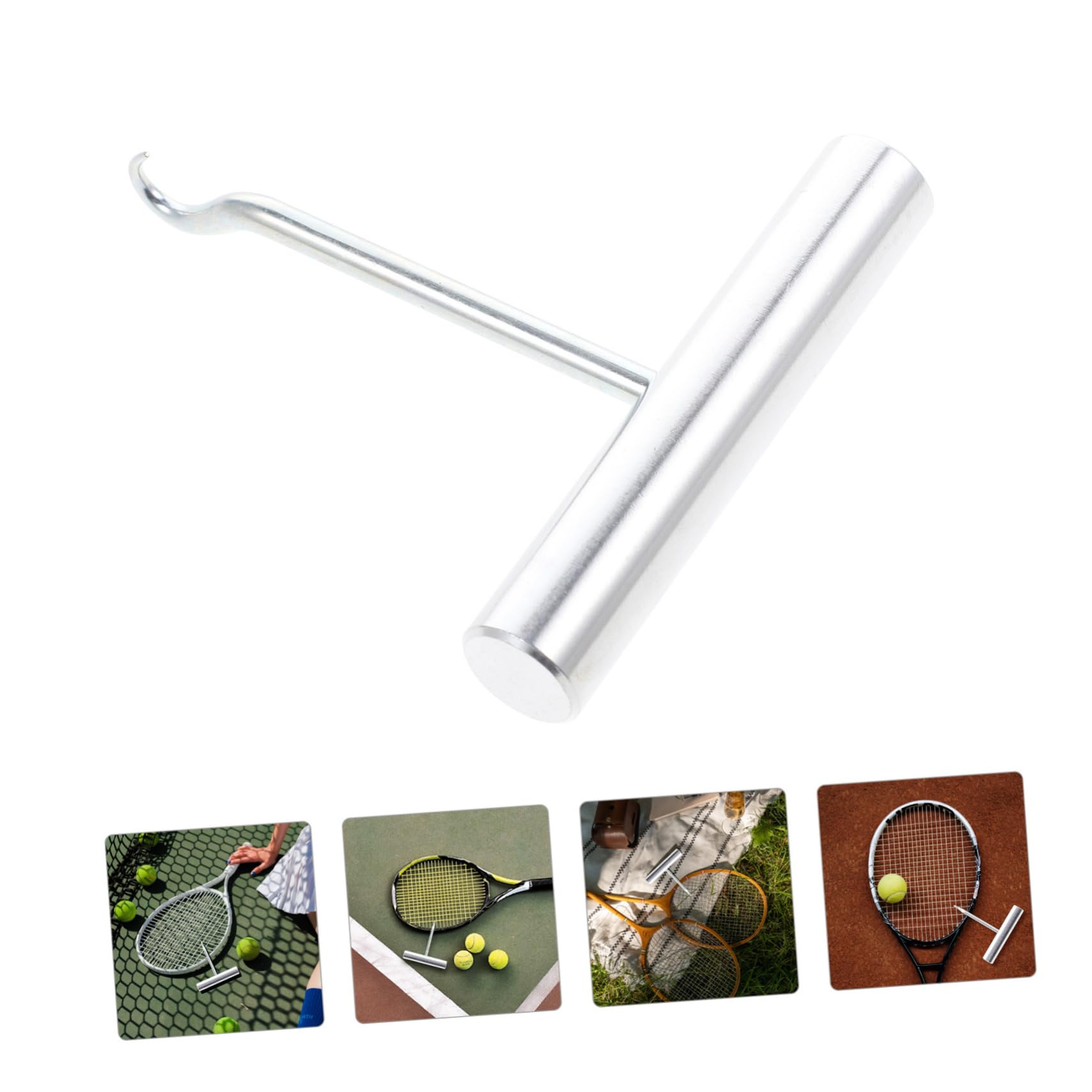 LIOOBO Saitenzieher mit Gebogenem Spitzen aus Edelstahl für Badminton und Tennisschläger Komfortabler Griff und T-förmigem Griffdesign für Schonende Bespannung