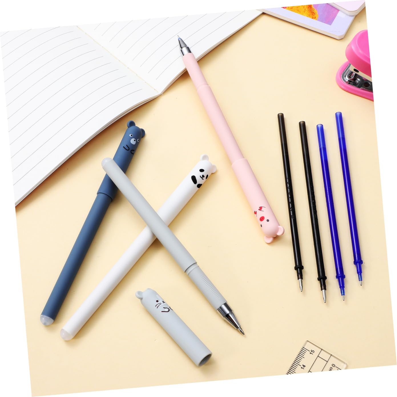 4 Set Penna A Sfera Cancellabile Forniture Trasparente Evidenziatori Penne Cancellabili Penne Cancellabile Penna Per Per Firmare Plastica 8 Pezzi * 4