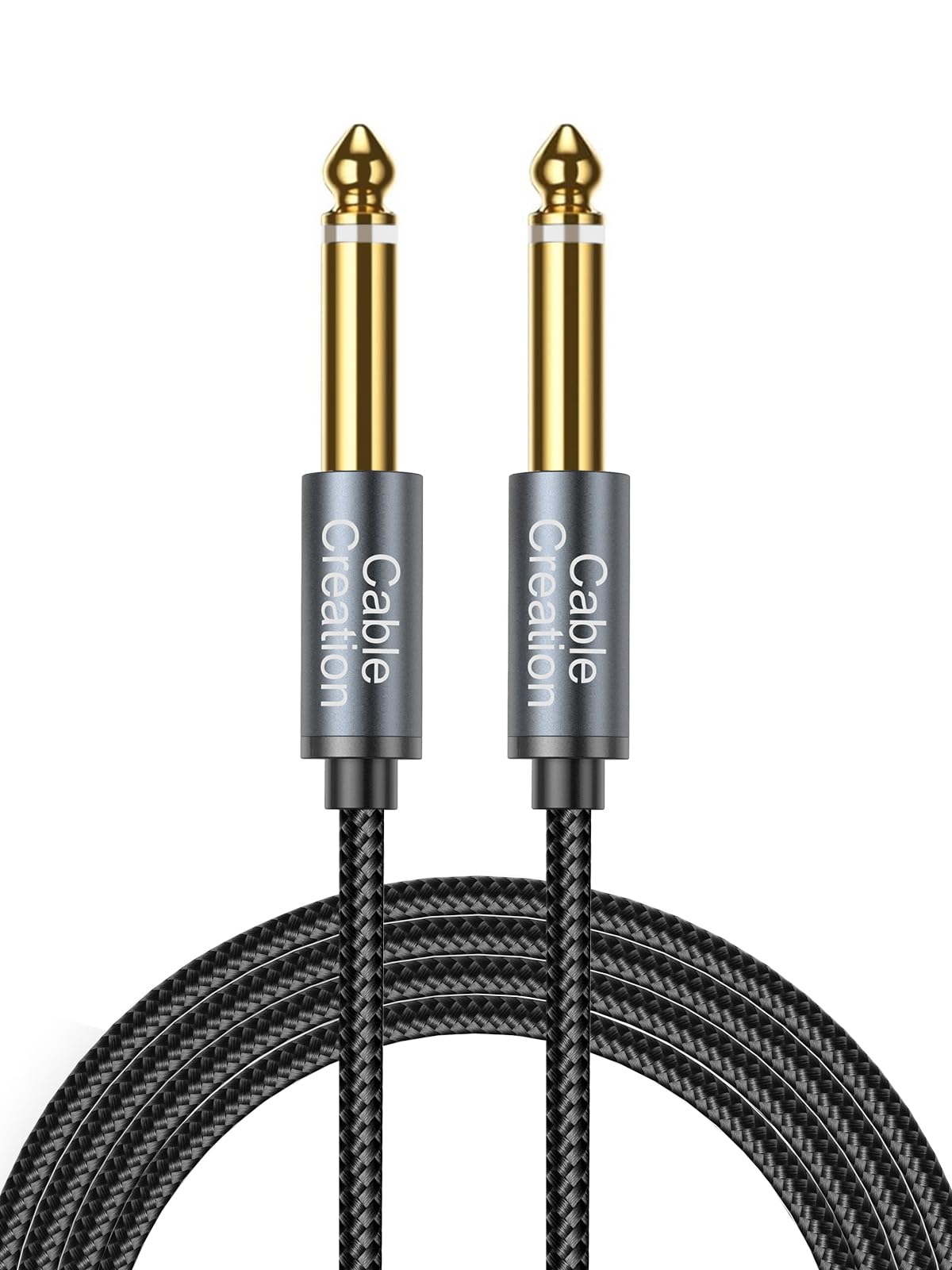 CableCreation 1/4 Instrument Guitar Cable (10FT/3M), Nylon Braid 6.35mm TS Straight Male to Male for Electric Guitar, Bass, Keyboard, Mixer, Amplifier, Amp, Speaker, Equalizer