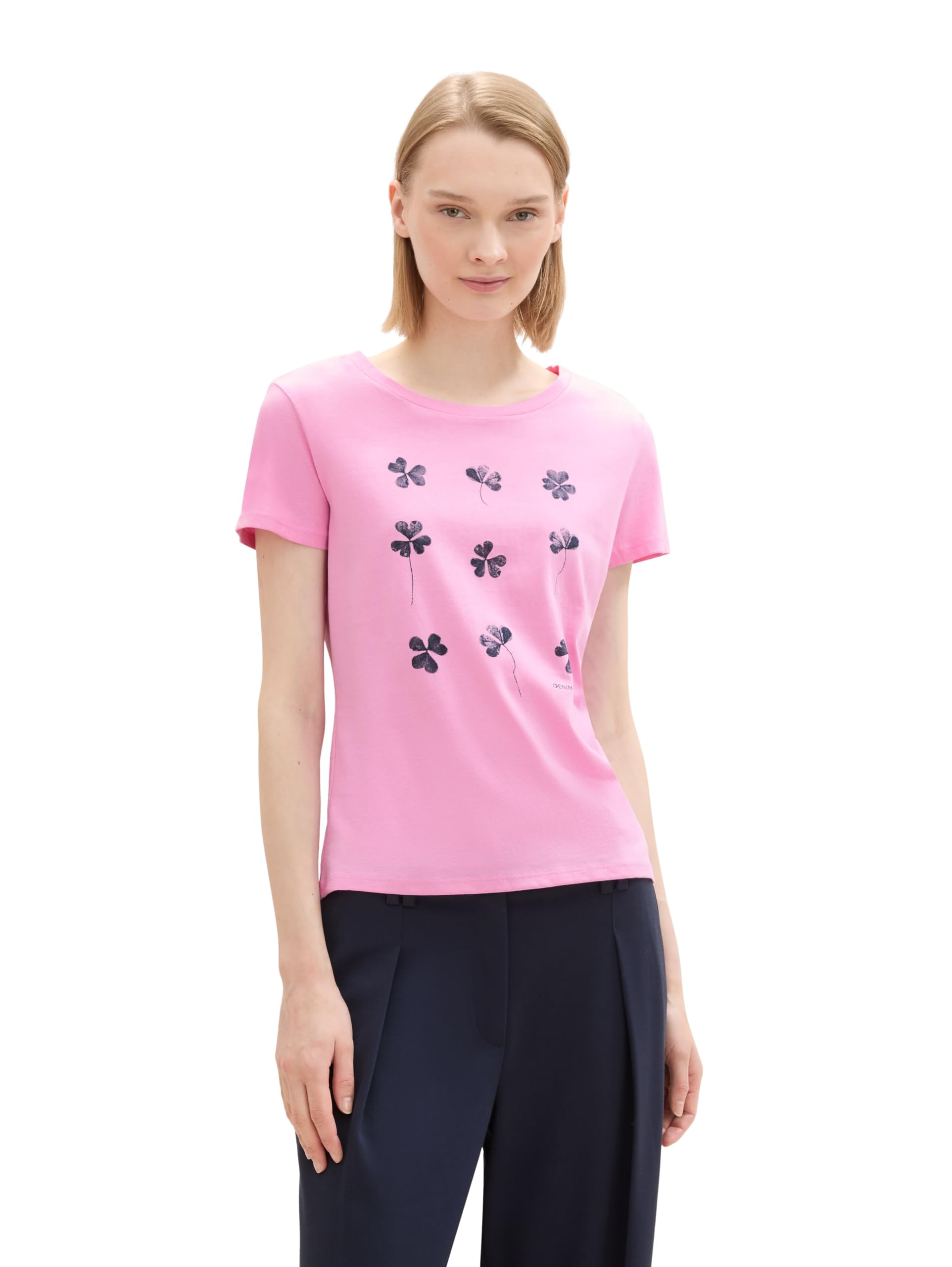 Tom Tailor Denim Damen 1044865 Basic T-Shirt mit Print