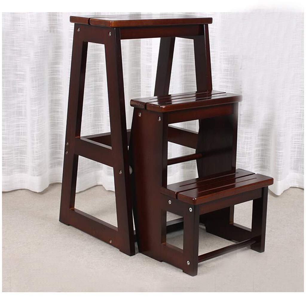 Échelle Pliante Ménage CHEWYNP Tabouret Escabeau Bois Massif 3 Marches Cuisine