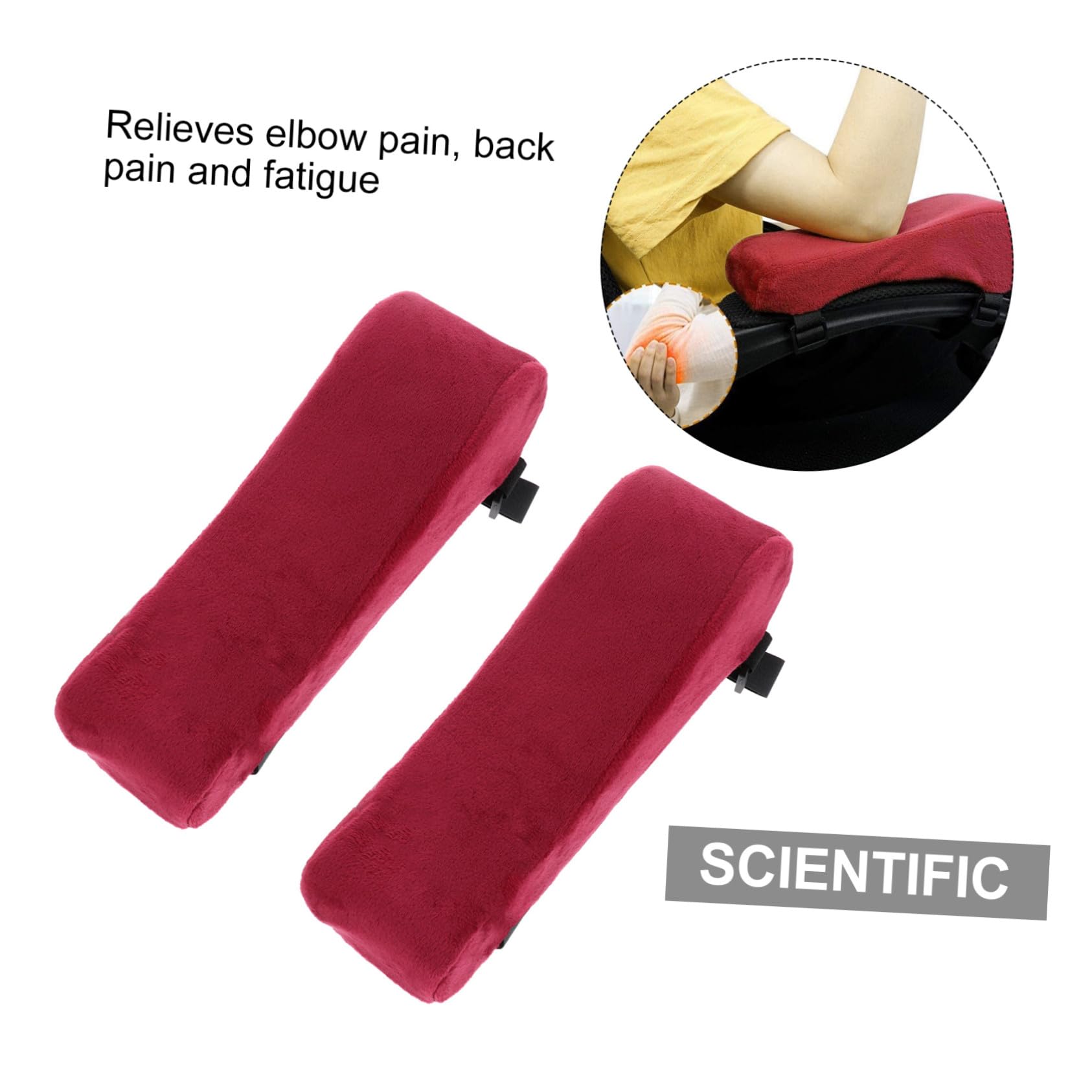 SOLUSTRE Coussin Soulagement Pression du Coude pour Accoudoir en Mousse à Mémoire de Forme 2pcs Confort Ergonomique pour Chaise de Bureau pour Avant-Bras et Poignets