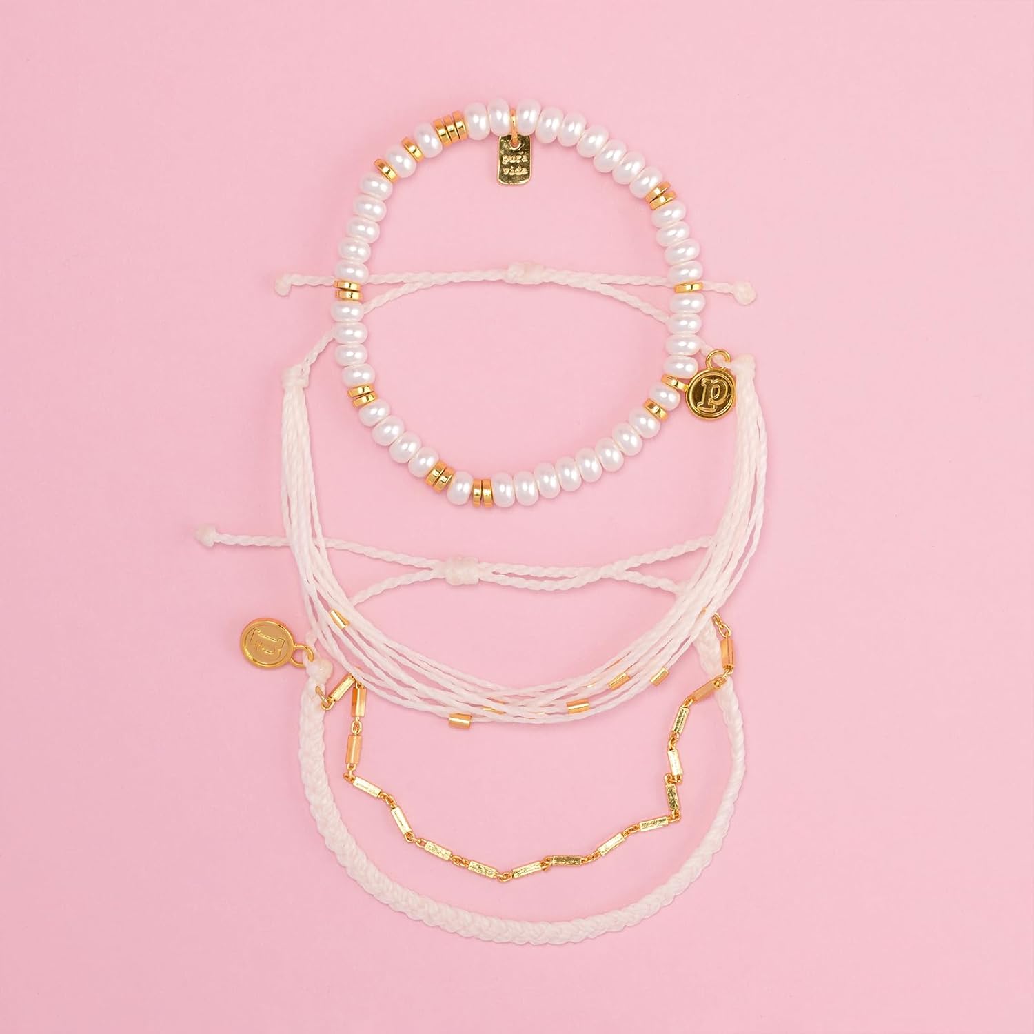 Pura Vida Bracelet Sweet Honey Bracelet Stack, 3 Stackable Bracelets for Women
