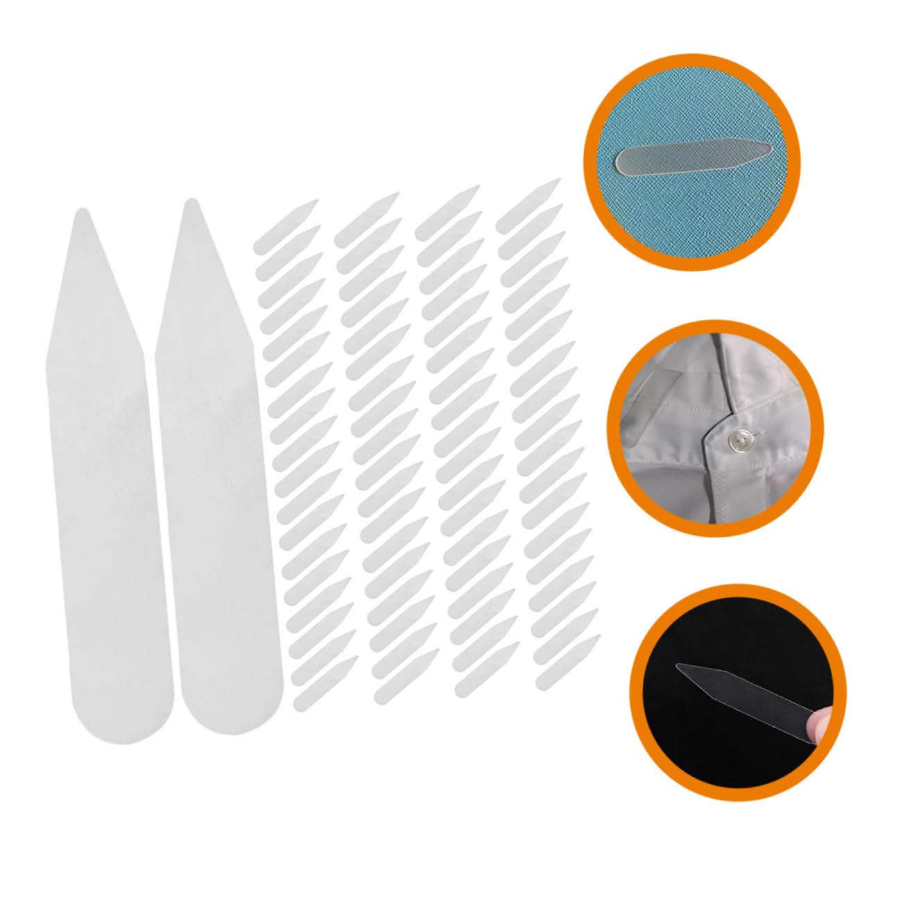 FOMIYES Men's Shirt Collar Stays Collar Support Shaper 200pcs Collar Inserts for Dress Shirts