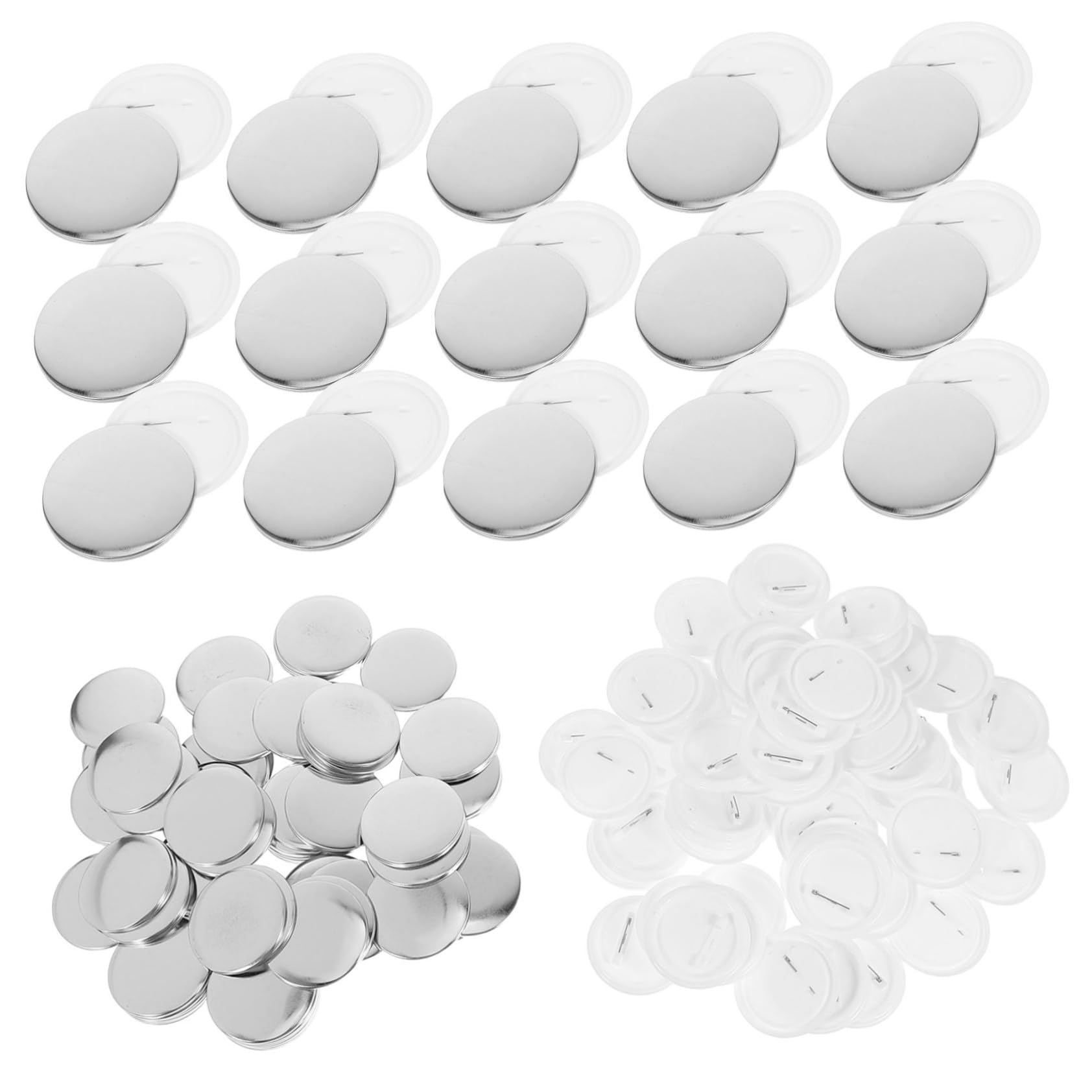 200 Ensembles Kit de Fabrication Badges Métal avec Coque Tôle et Base Plastique Épingles à Ressort Solides pour Projets DIY et Activités Scolaires